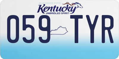 KY license plate 059TYR