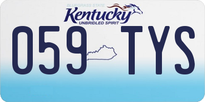 KY license plate 059TYS