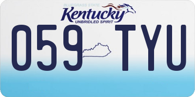 KY license plate 059TYU