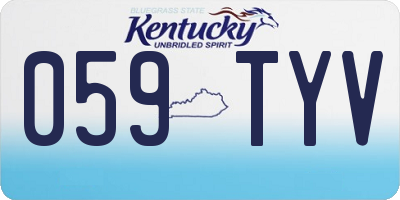 KY license plate 059TYV