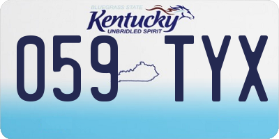 KY license plate 059TYX