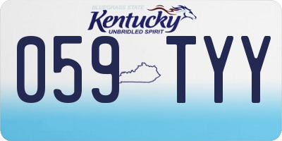 KY license plate 059TYY