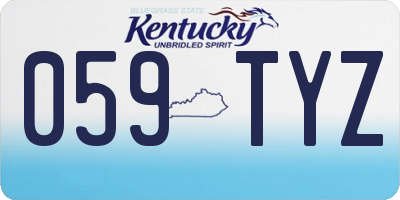 KY license plate 059TYZ