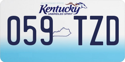 KY license plate 059TZD