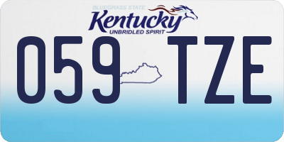 KY license plate 059TZE