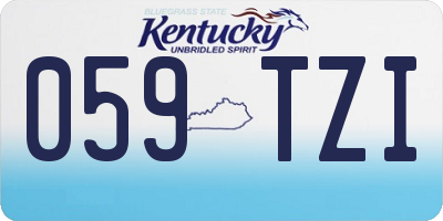 KY license plate 059TZI