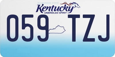 KY license plate 059TZJ