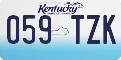 KY license plate 059TZK