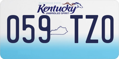 KY license plate 059TZO