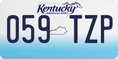 KY license plate 059TZP