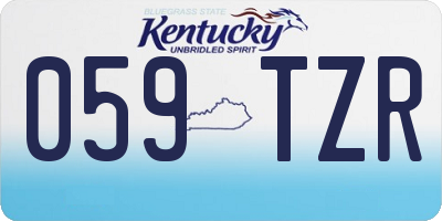 KY license plate 059TZR