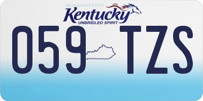 KY license plate 059TZS
