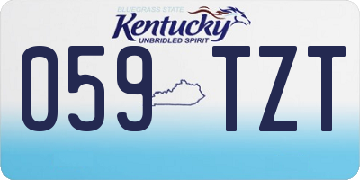 KY license plate 059TZT
