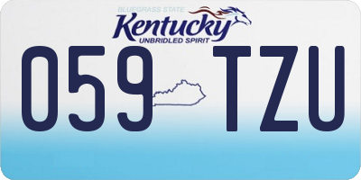 KY license plate 059TZU