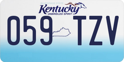 KY license plate 059TZV