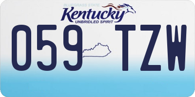KY license plate 059TZW