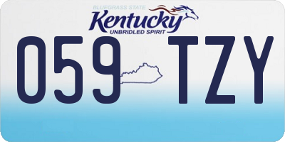 KY license plate 059TZY