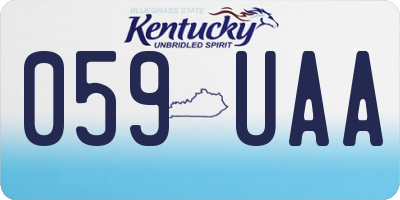 KY license plate 059UAA