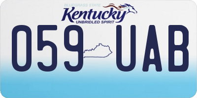 KY license plate 059UAB
