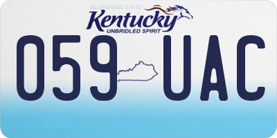 KY license plate 059UAC