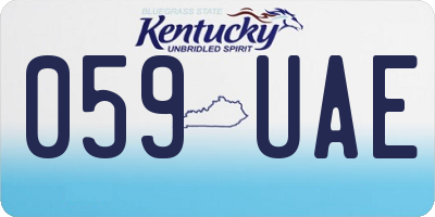 KY license plate 059UAE
