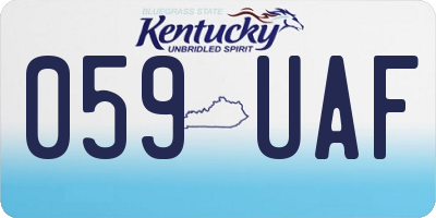 KY license plate 059UAF