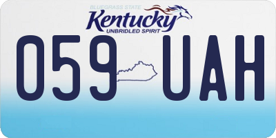 KY license plate 059UAH