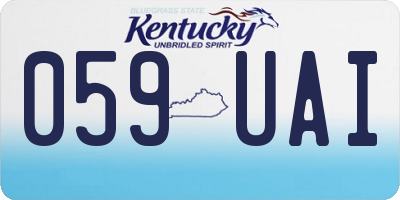 KY license plate 059UAI