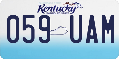 KY license plate 059UAM
