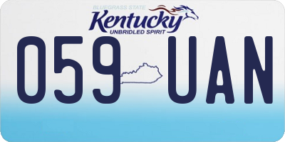 KY license plate 059UAN