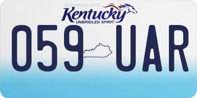 KY license plate 059UAR