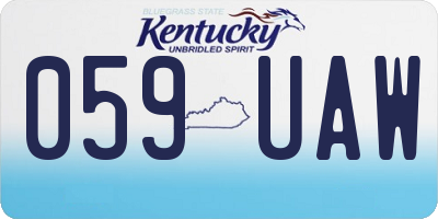 KY license plate 059UAW