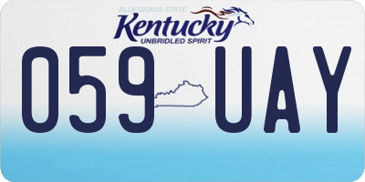 KY license plate 059UAY