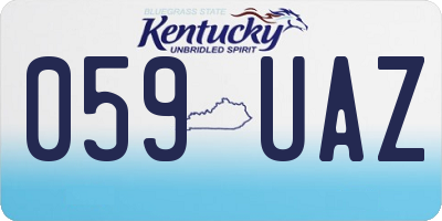 KY license plate 059UAZ