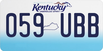 KY license plate 059UBB