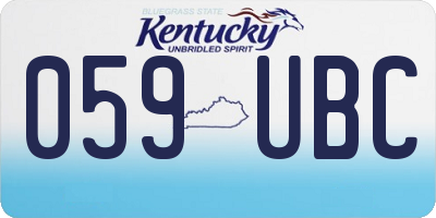 KY license plate 059UBC