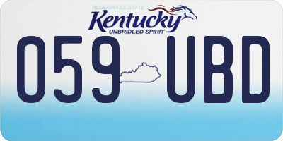 KY license plate 059UBD
