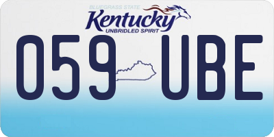 KY license plate 059UBE