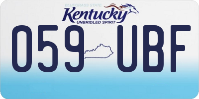 KY license plate 059UBF