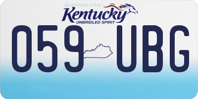 KY license plate 059UBG