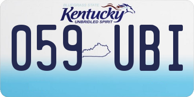 KY license plate 059UBI