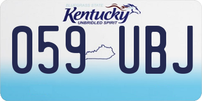 KY license plate 059UBJ
