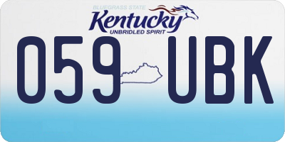 KY license plate 059UBK