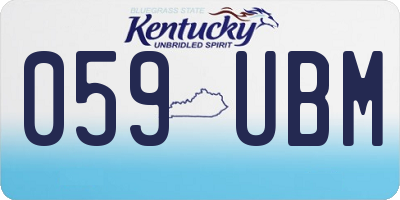 KY license plate 059UBM