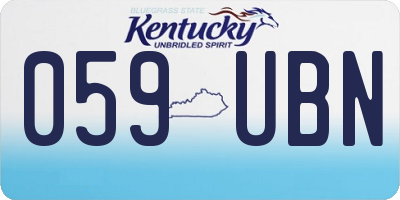 KY license plate 059UBN