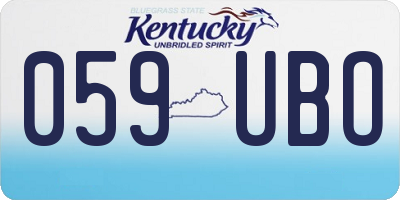 KY license plate 059UBO