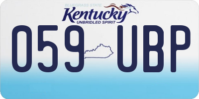KY license plate 059UBP