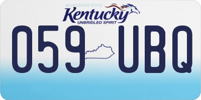 KY license plate 059UBQ