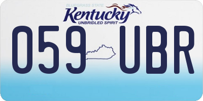 KY license plate 059UBR
