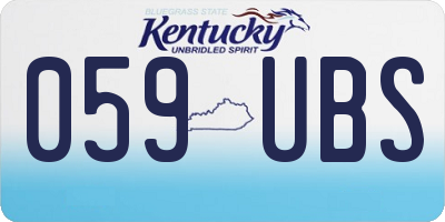 KY license plate 059UBS